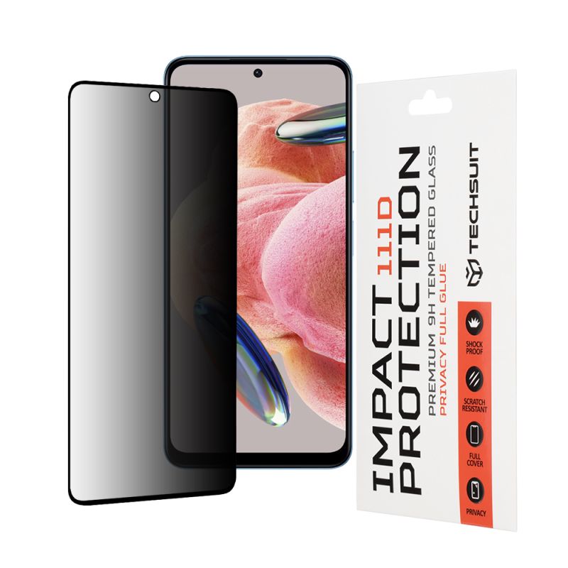 Folie pentru Xiaomi Redmi Note 12 4G / 12 5G / Poco X5 - Techsuit 111D Privacy Full Glue - Black