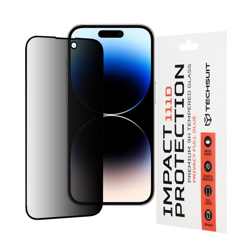 Folie pentru iPhone 14 Pro - Techsuit 111D Privacy Full Glue - Black