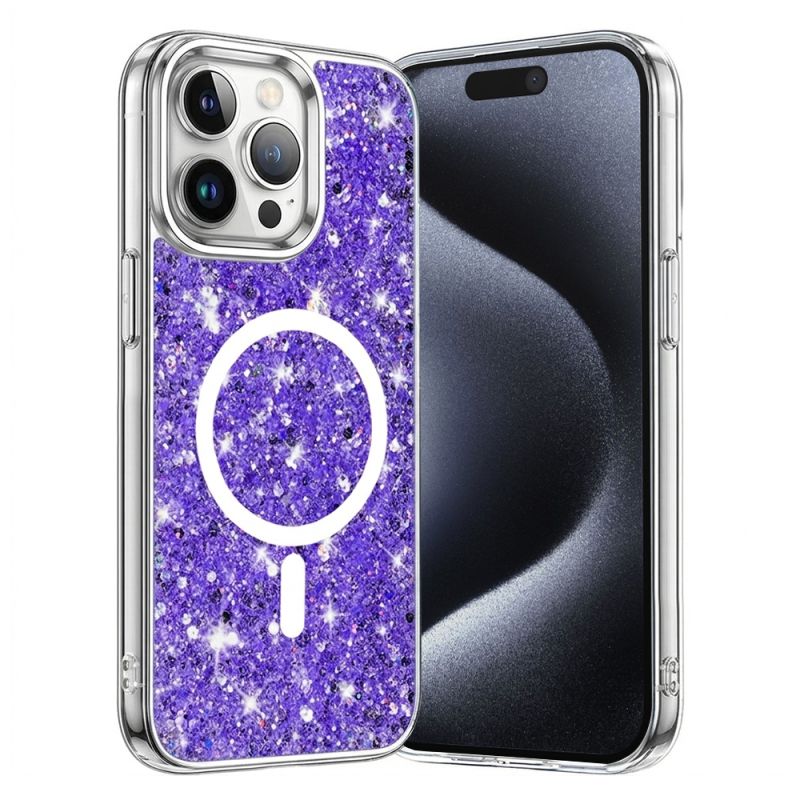 Husa pentru iPhone 15 Pro - Techsuit Sparkly Glitter MagSafe - Purple