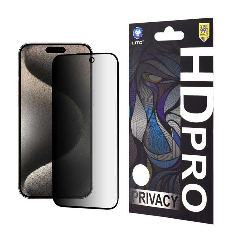 Folie pentru iPhone 15 Pro Max - Lito HD Pro Privacy - Black