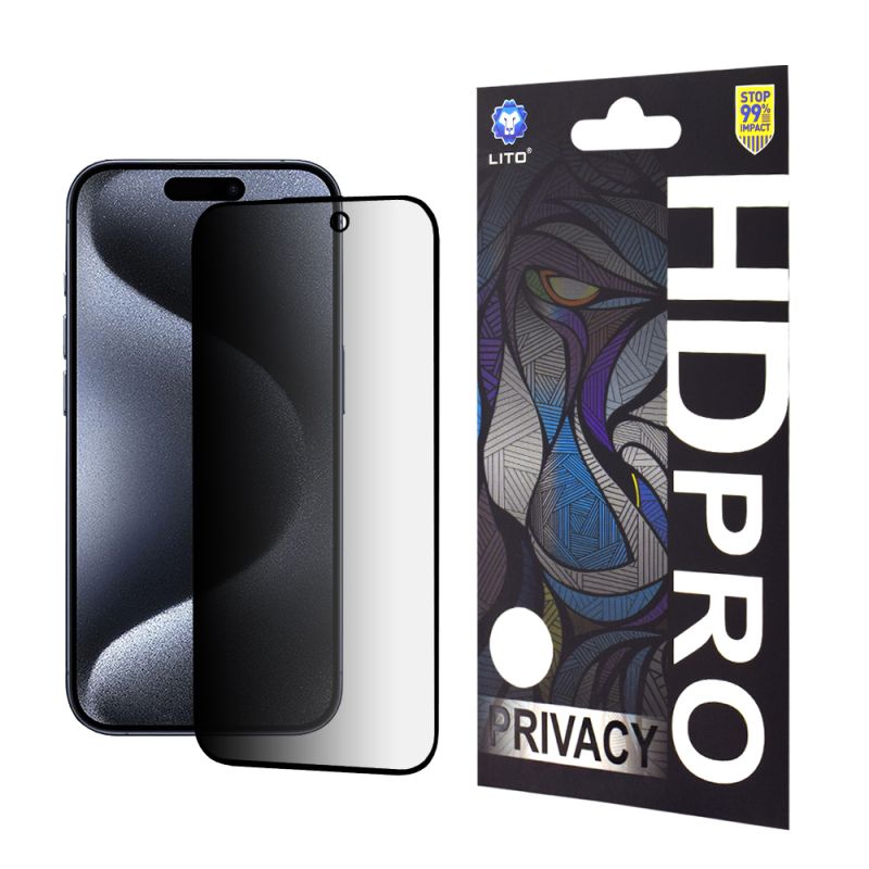Folie pentru iPhone 15 Pro - Lito HD Pro Privacy - Black