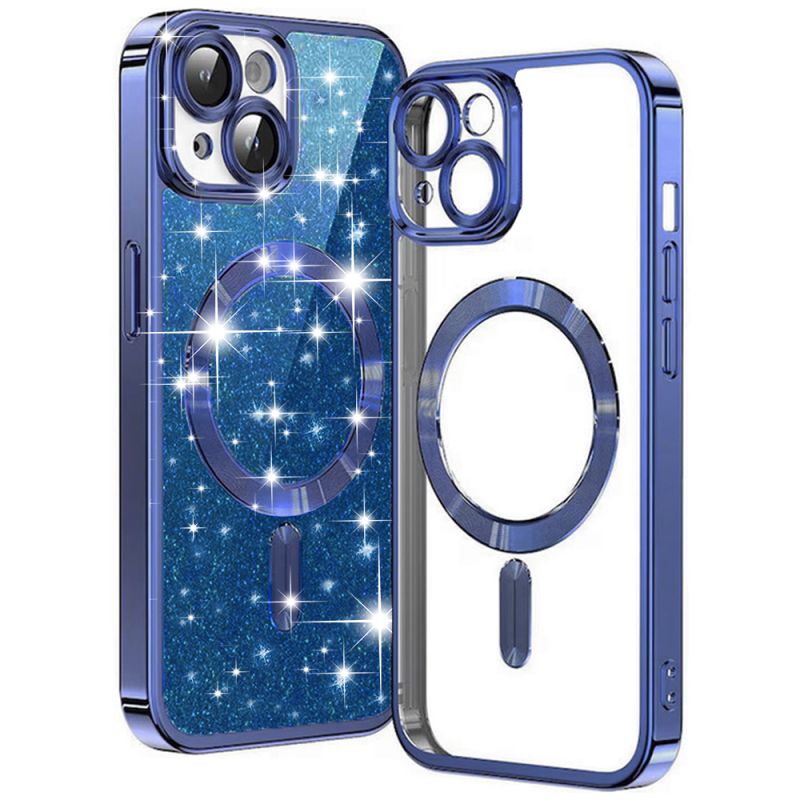 Husa pentru iPhone 15 - Techsuit Luxury Glitter MagSafe - Deep Blue