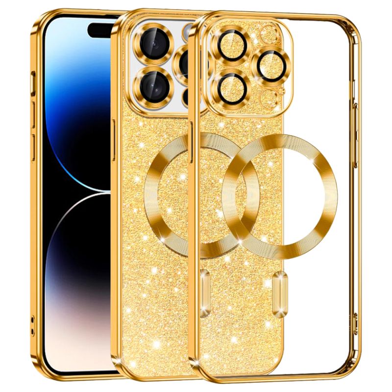 Husa pentru iPhone 14 Pro - Techsuit Luxury Glitter MagSafe - Gold