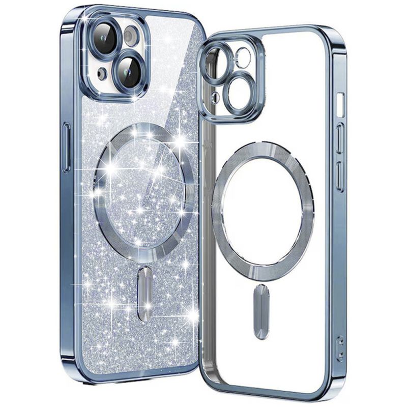 Husa pentru iPhone 14 - Techsuit Luxury Glitter MagSafe - Light Blue