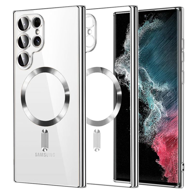 Husa pentru Samsung Galaxy S22 Ultra 5G - Techsuit Luxury Crystal MagSafe - Silver