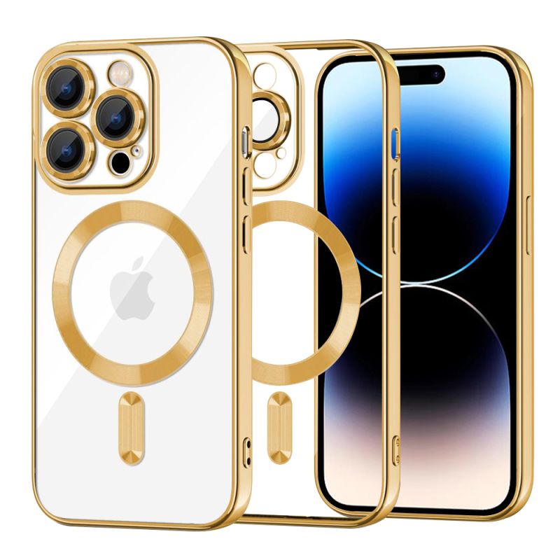 Husa pentru iPhone 14 Pro - Techsuit Luxury Crystal MagSafe - Gold