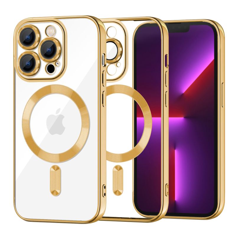 Husa pentru iPhone 13 Pro - Techsuit Luxury Crystal MagSafe - Gold