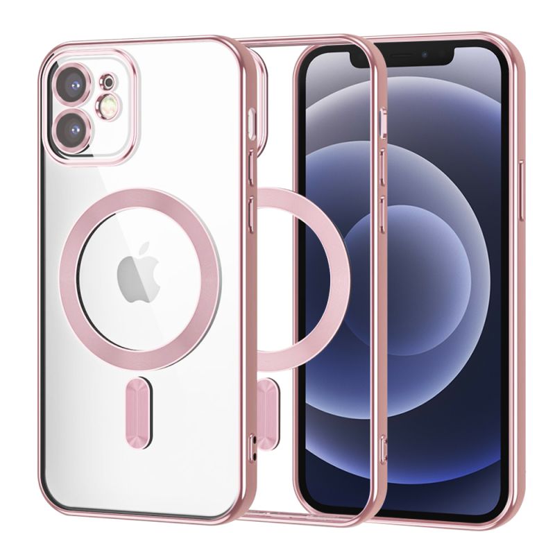 Husa pentru iPhone 12 - Techsuit Luxury Crystal MagSafe - Pink