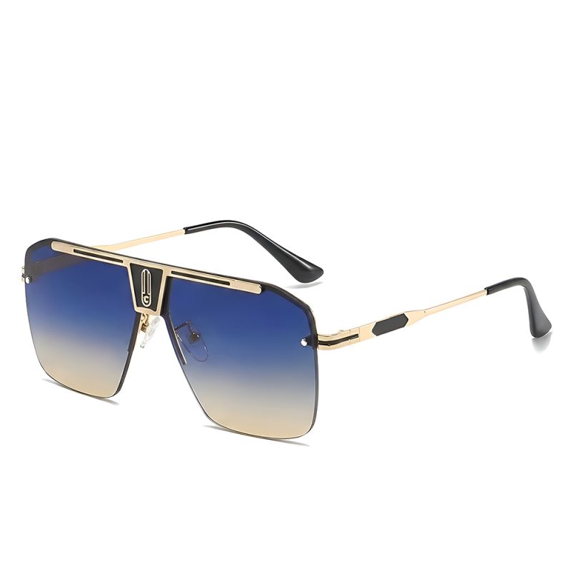 Ochelari de Soare pentru Barbati - Techsuit (2576) - Gold / Blue / Brown