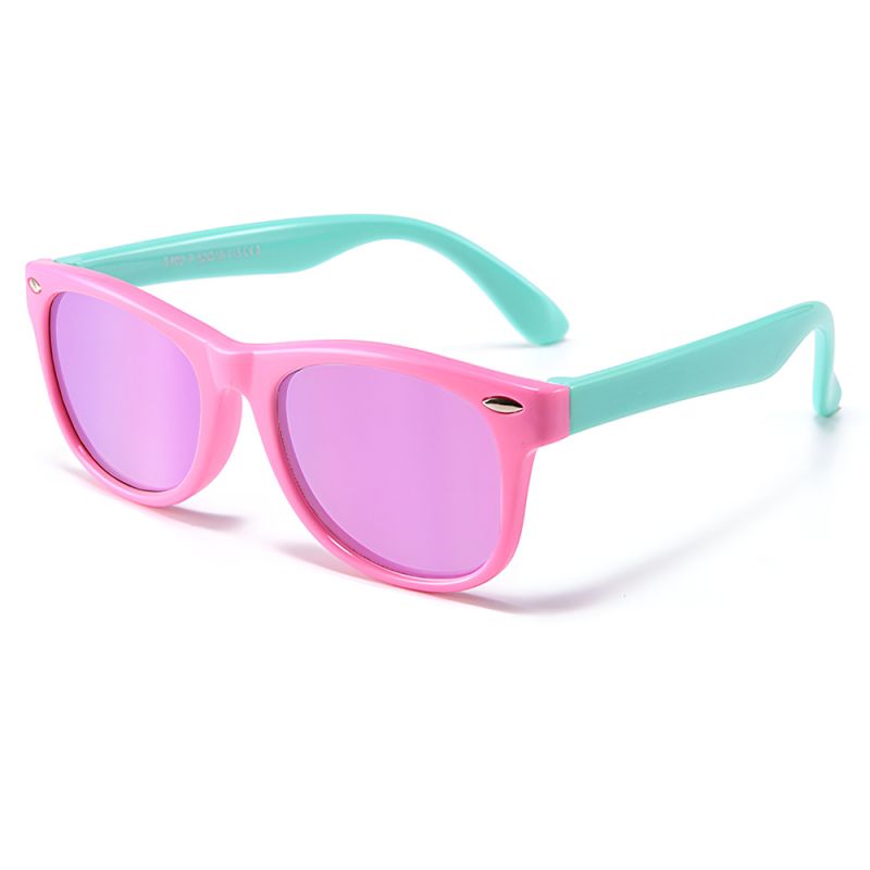 Ochelari de Soare pentru Copii cu Protectie UV - Techsuit (D802) - Pink / Green / Pink