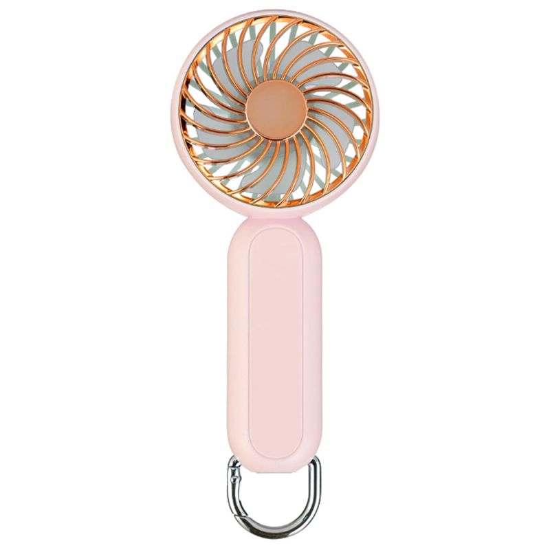 Ventilator Portabil cu Port USB, 3 Viteze, 1200mAh - Techsuit (A217) - Gold Pink