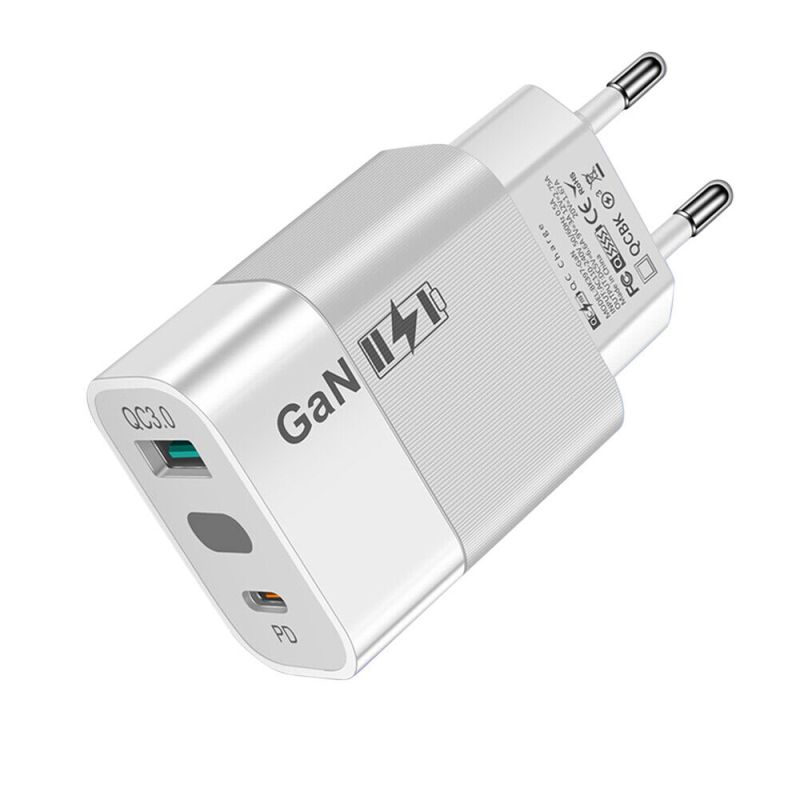 Incarcator Priza GaN, USB, Type-C, 33W - Techsuit GaNeXus (CHPD131) - White