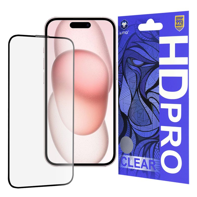 Folie pentru iPhone 15 - Lito HD Pro Clear - Black
