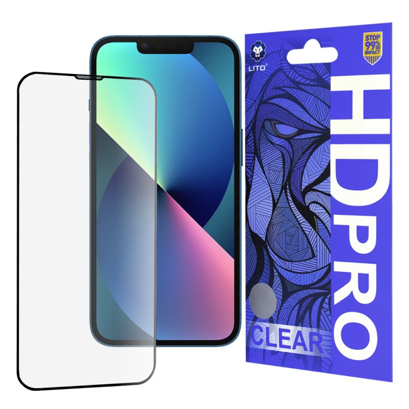Folie pentru iPhone 13 / iPhone 13 Pro / iPhone 14 - Lito HD Pro Clear - Black