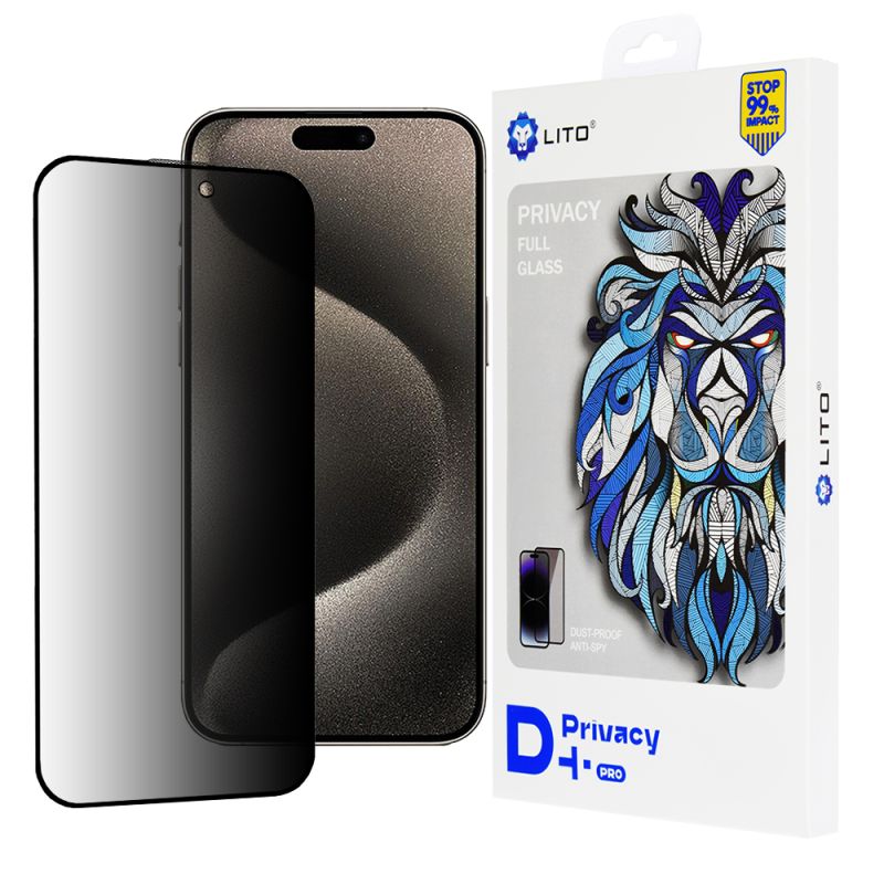 Folie pentru iPhone 15 Pro Max - Lito D+ Pro Privacy - Black