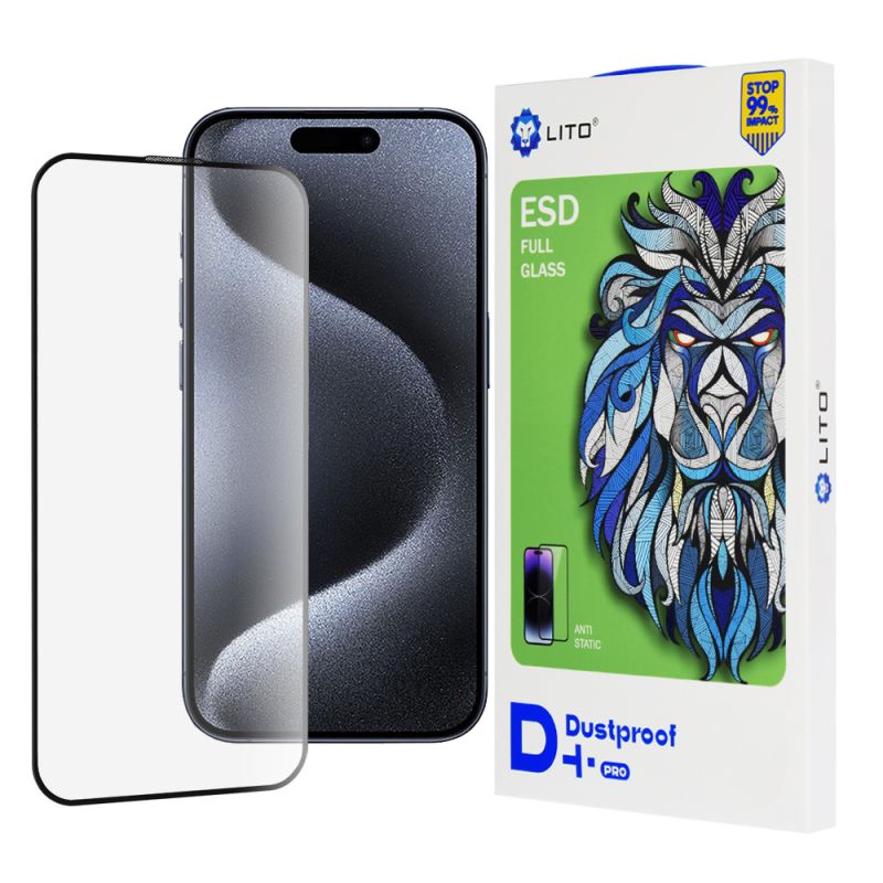 Folie pentru iPhone 15 Pro - Lito D+ Pro Dustproof - Black