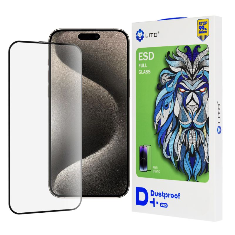 Folie pentru iPhone 15 - Lito D+ Pro Dustproof - Black