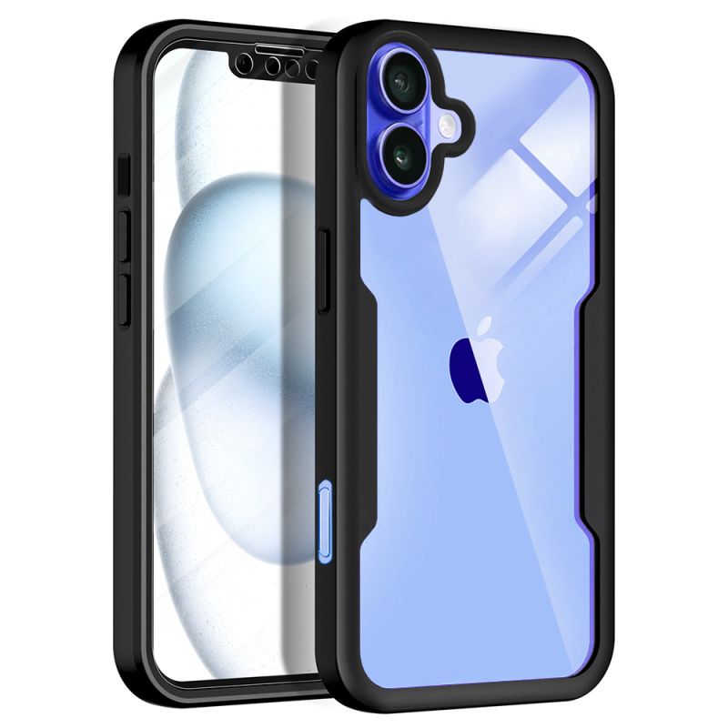 Husa pentru iPhone 16 + Folie - Techsuit ColorVerse 360 Series - Black