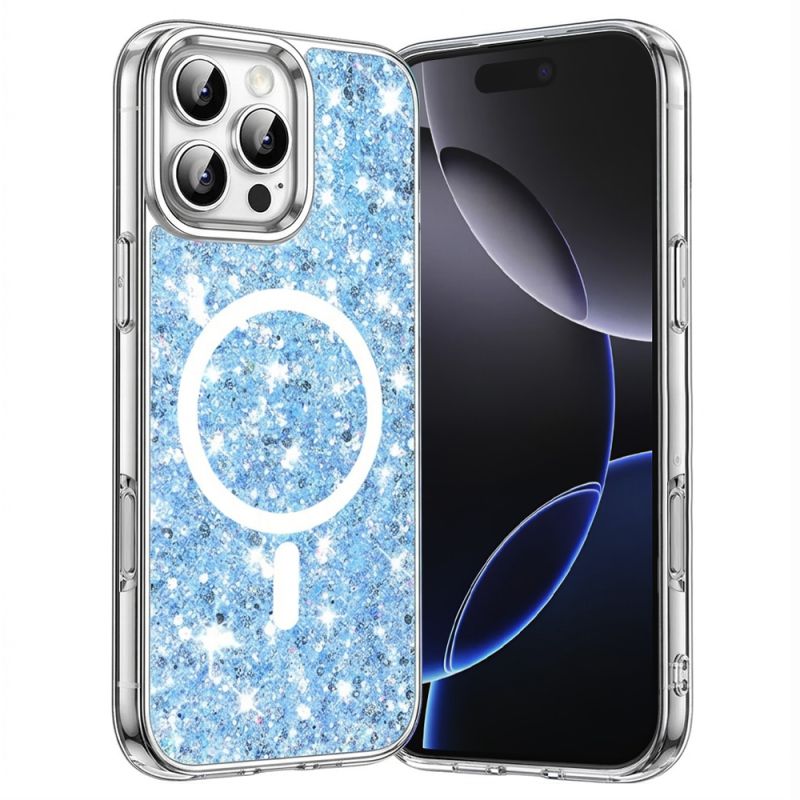 Husa pentru iPhone 16 Pro Max - Techsuit Sparkly Glitter MagSafe - Blue