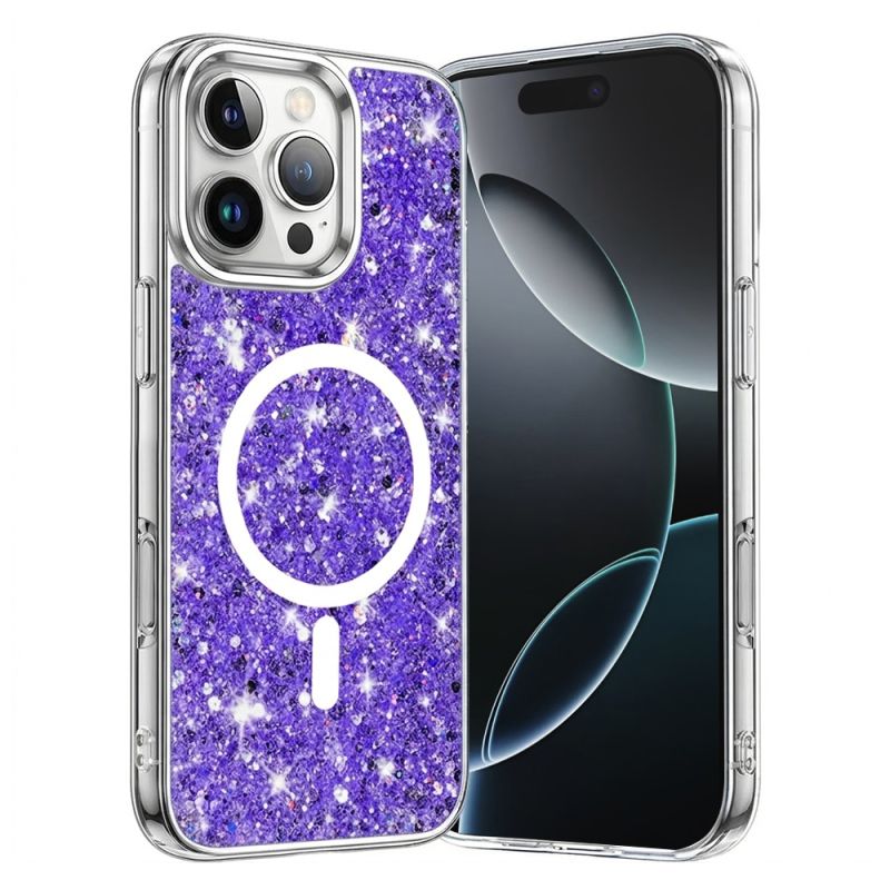 Husa pentru iPhone 16 Pro - Techsuit Sparkly Glitter MagSafe - Purple