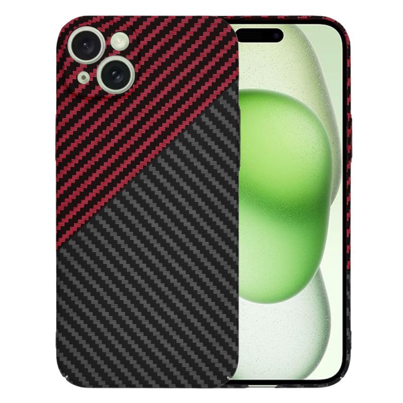 Husa pentru iPhone 15 Plus - Techsuit Carbonite FiberShell - Red Vortex