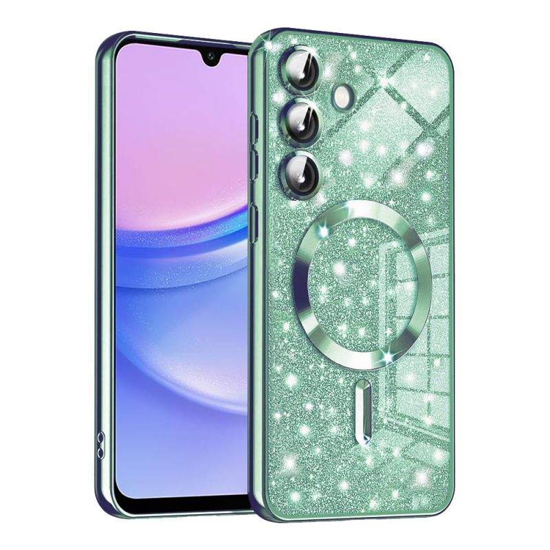Husa pentru Samsung Galaxy A15 4G / A15 5G - Techsuit Luxury Glitter MagSafe - Light Green