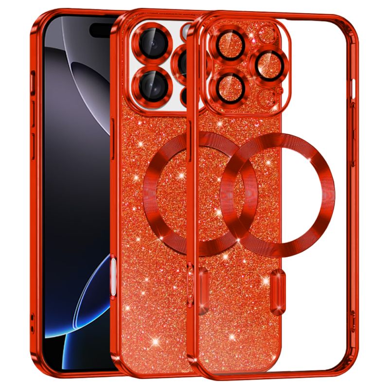 Husa pentru iPhone 16 Pro Max - Techsuit Luxury Glitter MagSafe - Red
