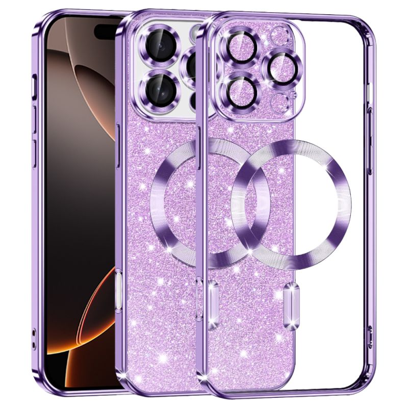 Husa pentru iPhone 16 Pro - Techsuit Luxury Glitter MagSafe - Light Purple