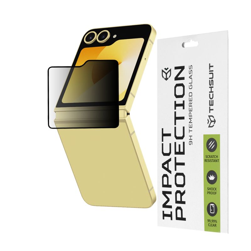 Folie pentru Samsung Galaxy Z Flip6 / Flip7 FE - Techsuit 111D Privacy Full Glue [Outside Screen] - Black