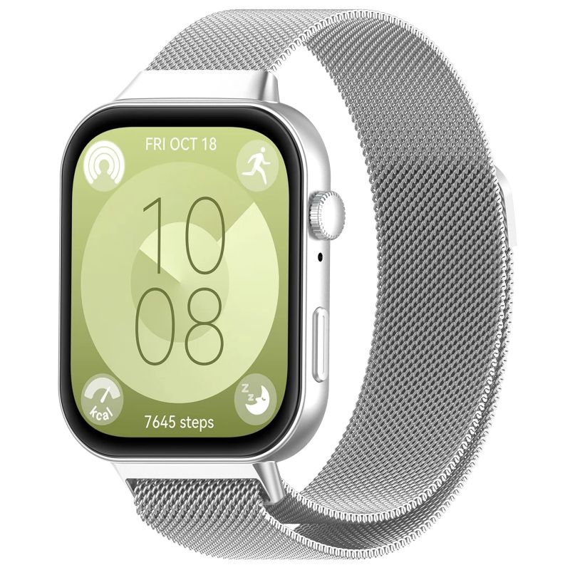 Curea pentru Huawei Watch Fit 3 / Fit 4 / Fit 4 Pro / Fit 5 / Fit 5 Pro - Techsuit Watchband (W009) - Silver