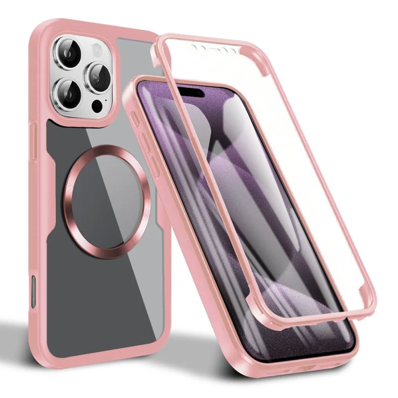 Husa pentru iPhone 16 Pro + Folie - Techsuit ColorVerse 360 MagSafe Series - Pink