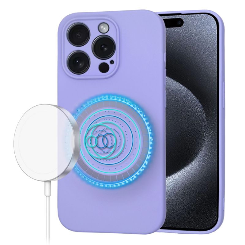 Husa pentru iPhone 15 Pro - Techsuit SoftFlex MagSafe - Light Purple