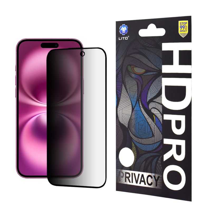 Folie pentru iPhone 16 Plus - Lito HD Pro Privacy - Black