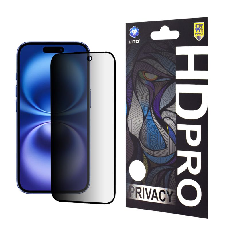 Folie pentru iPhone 16 - Lito HD Pro Privacy - Black