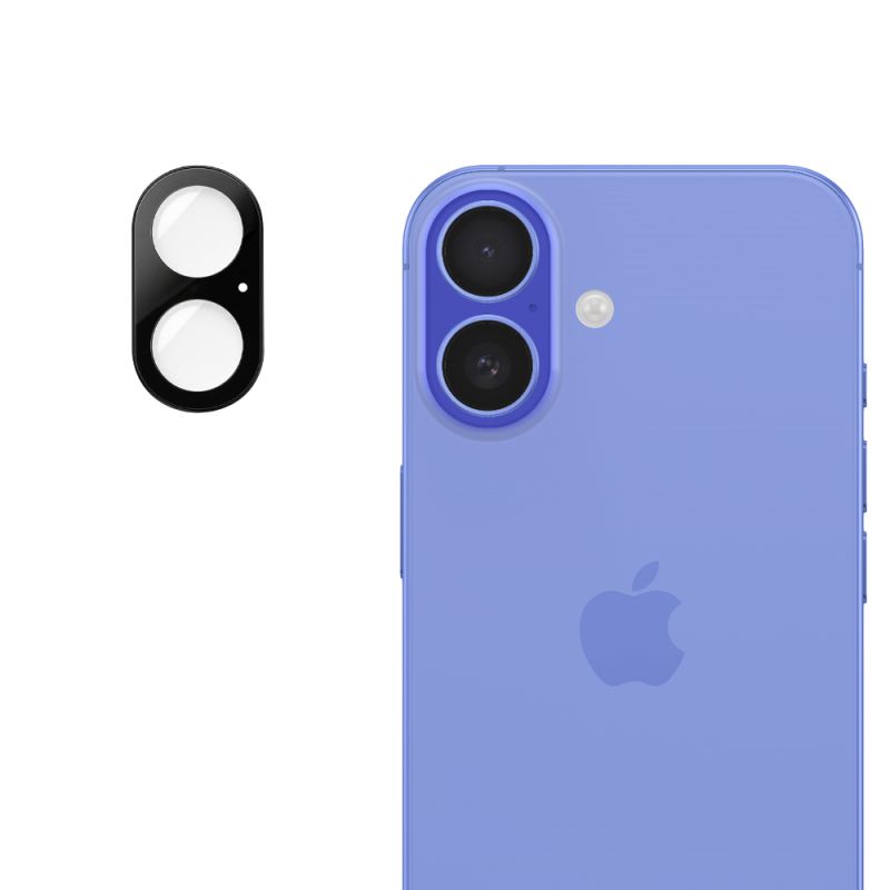 Folie Camera pentru iPhone 16 / iPhone 16 Plus - Techsuit Full Camera Glass - Black