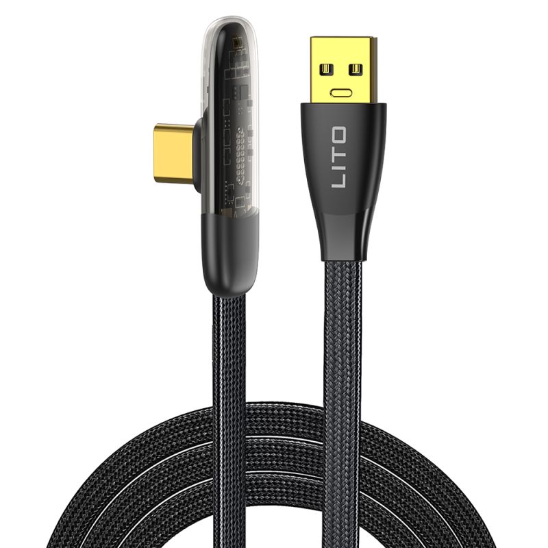 Cablu de Date cu Mufe USB, Type-C, 2.4A, 1m - Lito (LD11C) - Black