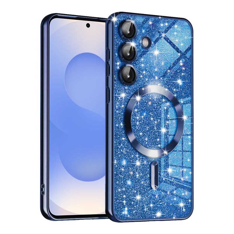 Husa pentru Samsung Galaxy S25 - Techsuit Luxury Glitter MagSafe - Deep Blue