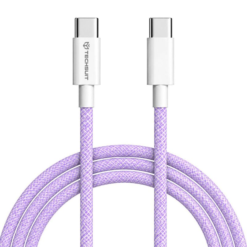Cablu de date Type-C pentru Apple, Android, PD60W, Super Fast Charging, 1m - Techsuit LightSync (PCB114D) - Purple