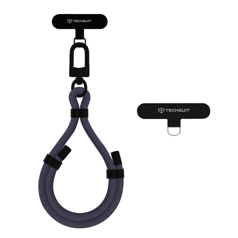 Snur pentru Telefon, Carabina, Ajustabil, Nailon Impletit, Universal - Techsuit Rope Wrist Strap (RWS1-01) - Gunmetal Grey