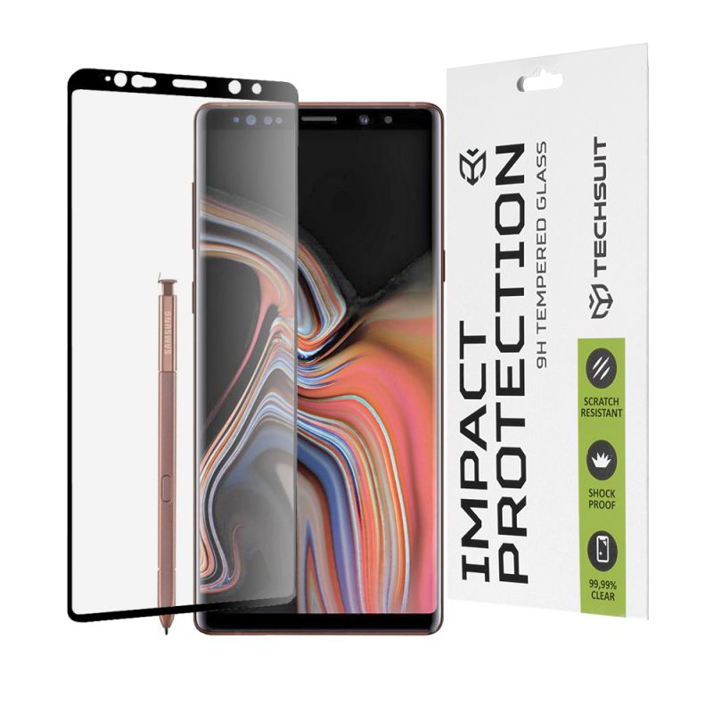 Folie pentru Samsung Galaxy Note 9 - Techsuit 111D Full Cover / Full Glue Glass / 3D Curved Screen - Black