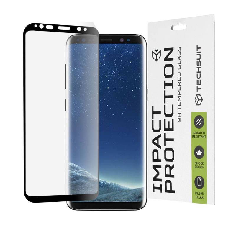 Folie pentru Samsung Galaxy S8 - Techsuit 111D Full Cover / Full Glue Glass / 3D Curved Screen - Black