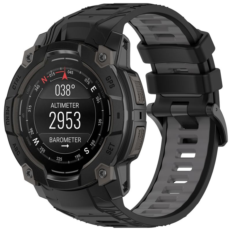 Curea pentru Garmin Instinct 3 50mm/Instinct 3 50mm Solar - Techsuit Watchband (W077) - Black/Gray