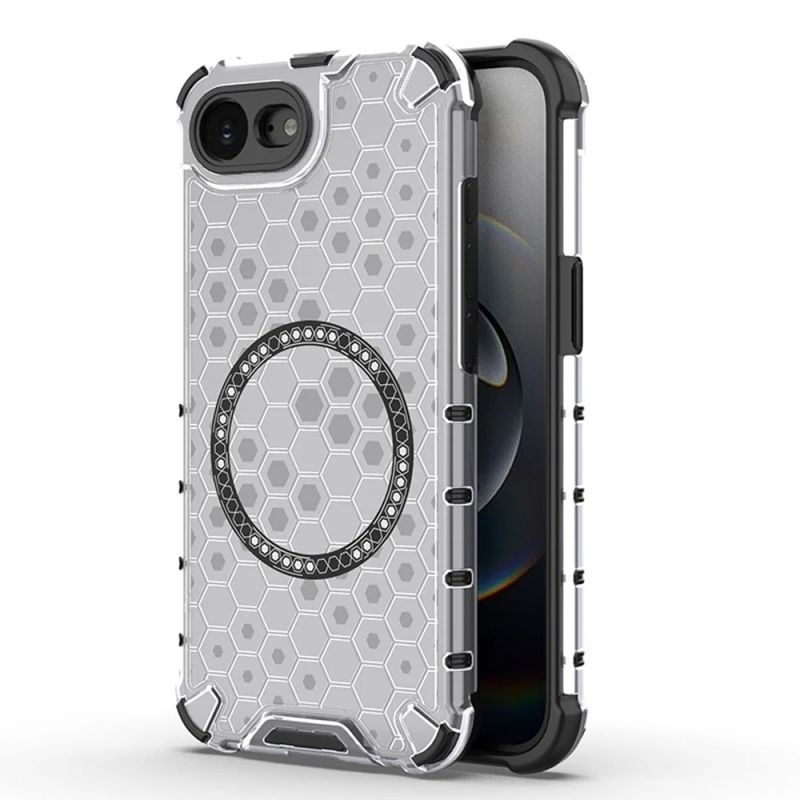 Husa transparenta pentru iPhone 16e / iPhone 17e - Techsuit HoneyComb Shield MagSafe - White