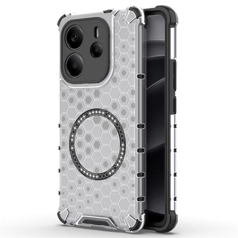 Husa transparenta pentru Xiaomi Redmi Note 14 4G (Regional) - Techsuit HoneyComb Shield MagSafe - White