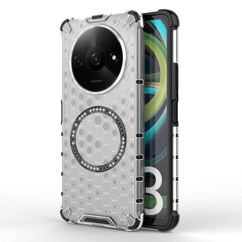 Husa transparenta pentru Xiaomi Redmi A3 / Redmi A3x - Techsuit HoneyComb Shield MagSafe - White