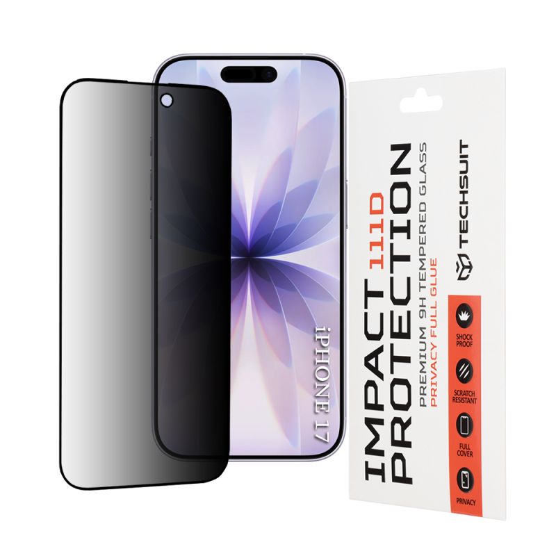 Folie pentru iPhone 17 - Techsuit 111D Privacy Full Glue - Black