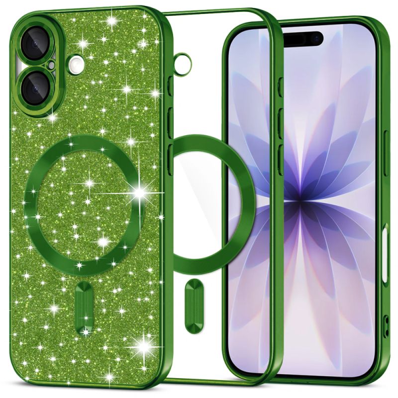 Husa pentru iPhone 17 - Techsuit Luxury Glitter MagSafe - Deep Green