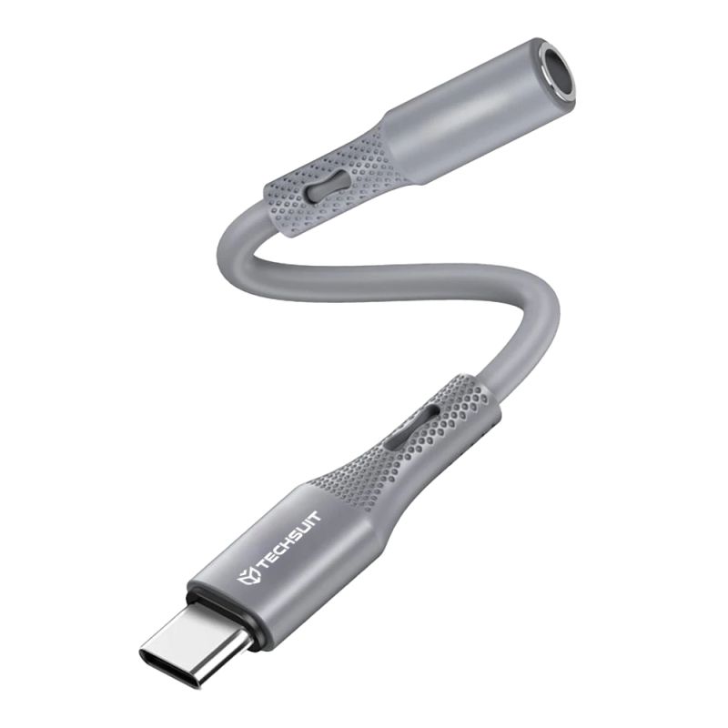 Adaptor Jack, USB-C, Hi-Fi, 0.1m - Techsuit SoundFleX (AC1) - Gray