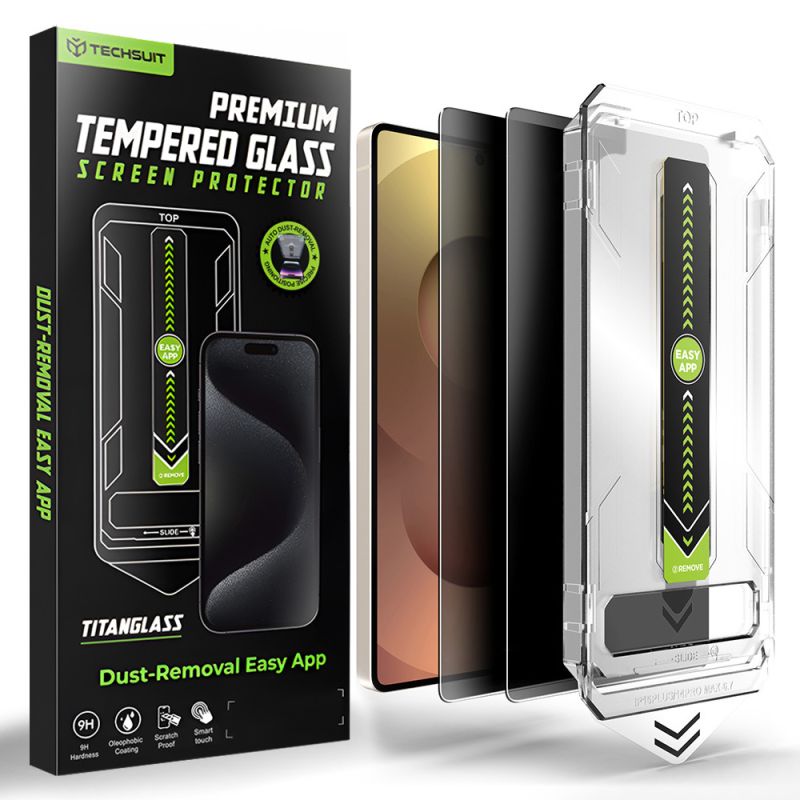 Folie pentru Samsung Galaxy S25 Ultra (set 2) - Techsuit TitanGlass CrystalHD [Fingerprint Unlock Compatible] - Privacy