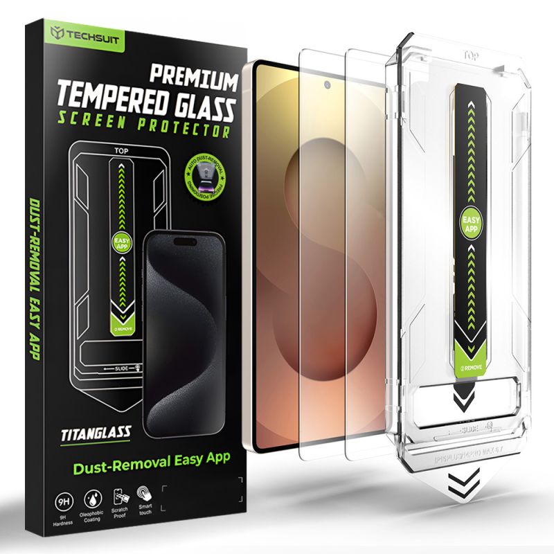 Folie pentru Samsung Galaxy S25 Ultra (set 2) - Techsuit TitanGlass CrystalHD [Fingerprint Unlock Compatible] - Clear